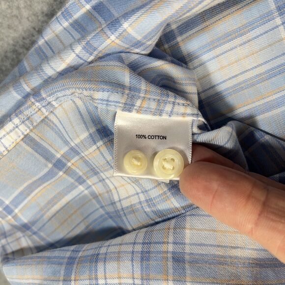 Peter Millar Button-Down Shirt Men’s XL Light Blue Plaid Long Sleeve - Picture 11 of 16